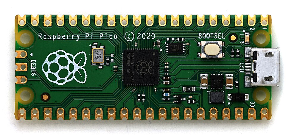 Top view of Raspberry Pi Pico (RP2040)
