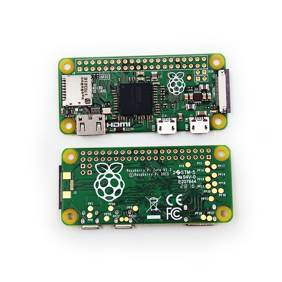 Front and back of Raspberry Pi Zero